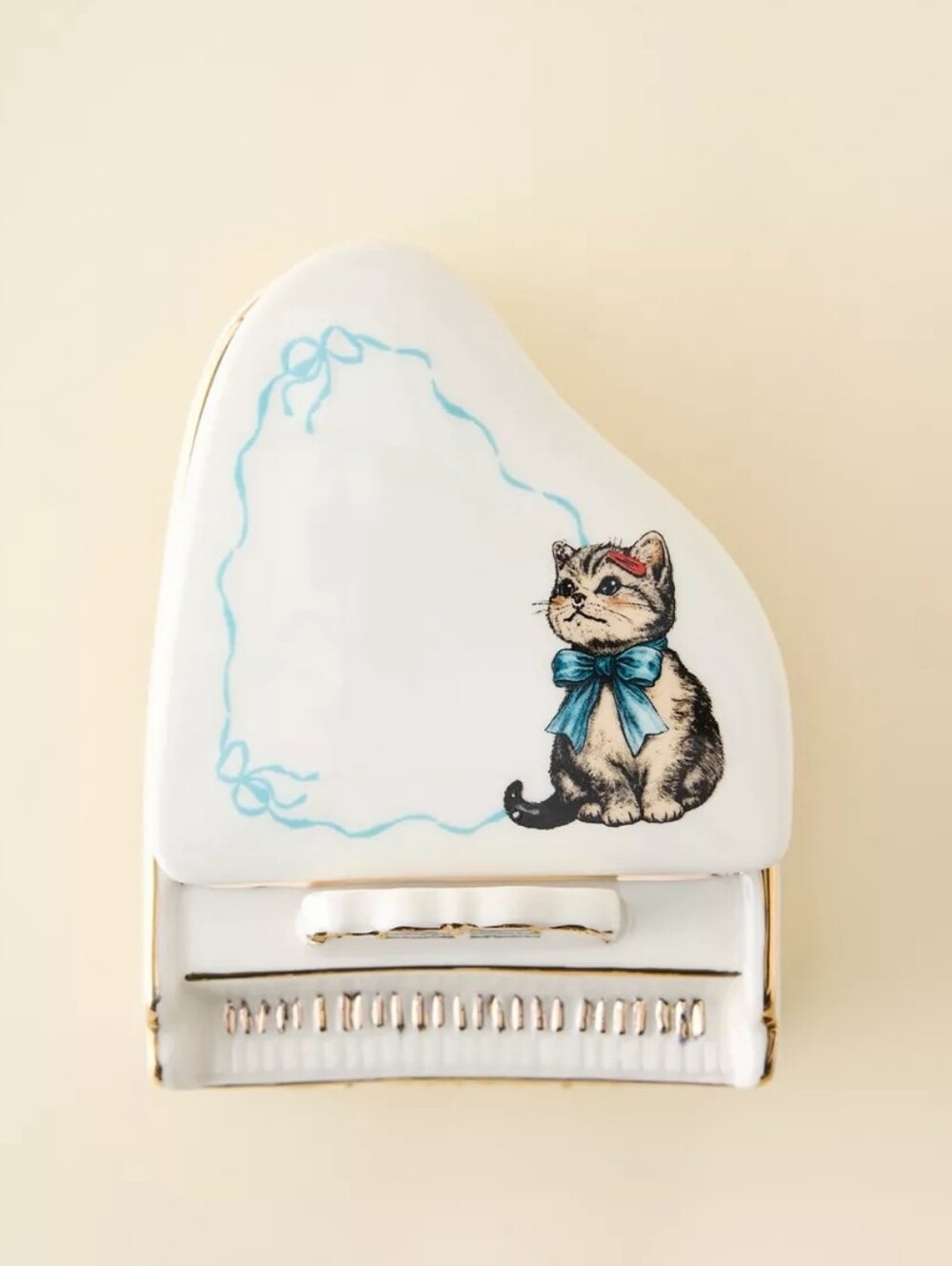 NEW Urban Outfitters Piano Shaped Ceramic Trinket Box - Picture 10 of 12